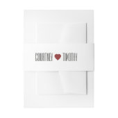 Minimalistische Herzhochzeit Einladungsbanderole (Vorderseite Beispiel)