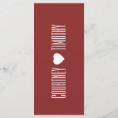 Minimalistische Herzhochzeit Menükarte (Rückseite)