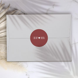 Minimalistische Herzhochzeit Runder Aufkleber