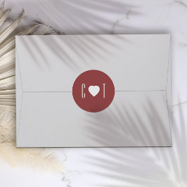 Minimalistische Herzhochzeit Runder Aufkleber