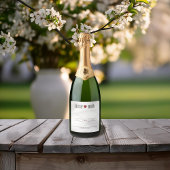 Minimalistische Herzhochzeit Schaumweinetikett