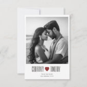 Minimalistische Herzhochzeit speichern Sie das Dat Save The Date (Vorderseite)