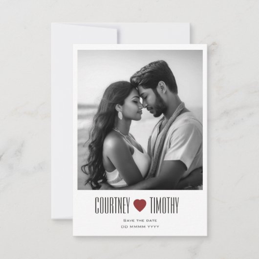 Minimalistische Herzhochzeit speichern Sie das Dat Save The Date (Vorderseite)