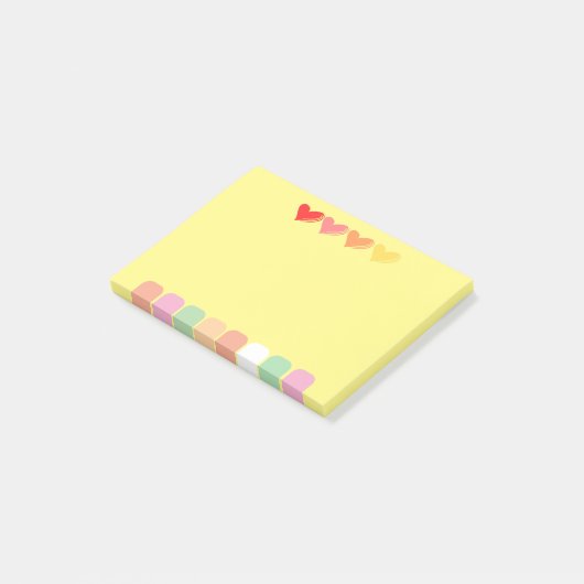Minimalistische Herznotizen Post-it Klebezettel (angewinkelt)