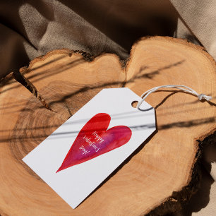 Minimalistische Herzvalentin Geschenkanhänger