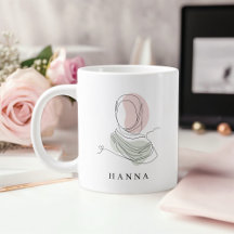 Minimalistische Hijab-Linienkunst Jumbo 20oz Tasse