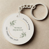 Minimalistische Hijab-Linienkunst Kreis -Acryl-Sch Schlüsselanhänger