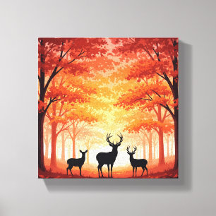 Minimalistische Hirsche Silhouette Kunst, Dichtung Leinwanddruck