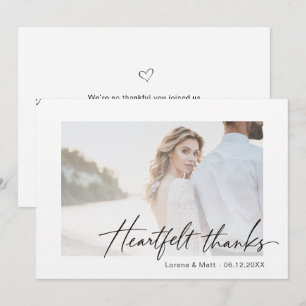 Minimalistische Hochzeit 1 Foto Herzlichen Dank  Dankeskarte