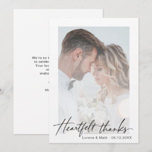 Minimalistische Hochzeit 1 Foto Herzlichen Dank  Dankeskarte
