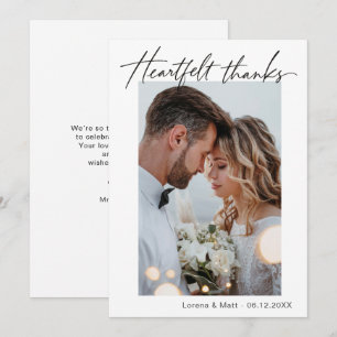 Minimalistische Hochzeit 1 Foto Herzlichen Dank  Dankeskarte