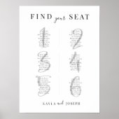 Minimalistische Hochzeit 6 Tafelübersicht Poster (Vorne)