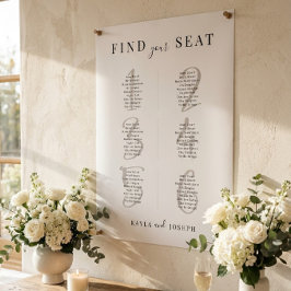 Minimalistische Hochzeit 6 Tafelübersicht Poster