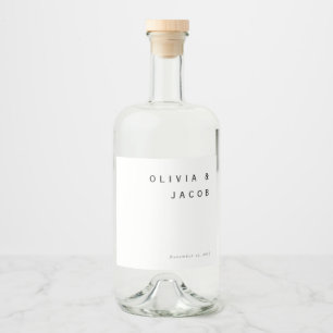 Minimalistische Hochzeit Alkoholflaschenetikett