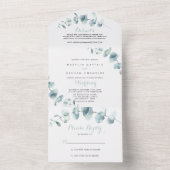 Minimalistische Hochzeit All In One Einladung (Innen Boden)