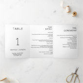 Minimalistische Hochzeit als Lieblingslied Dreifach Gefaltete Einladung (Innenseite)