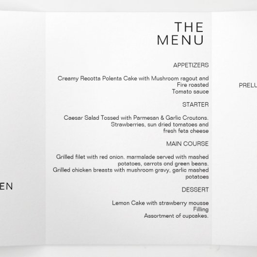 Minimalistische Hochzeit als Lieblingslied Dreifach Gefaltete Einladung (Innenseite Mitte)