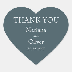 Minimalistische Hochzeit an den Grenzen Herz-Aufkleber