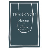 Minimalistische Hochzeit an den Grenzen Mittlere Geschenktüte (Rückseite)