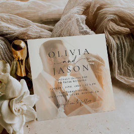 Minimalistische Hochzeit auf dem eleganten Platz d Einladung