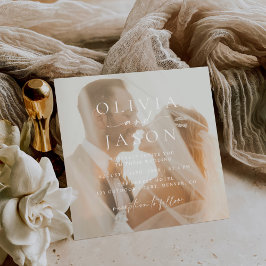 Minimalistische Hochzeit auf dem eleganten Platz d Einladung