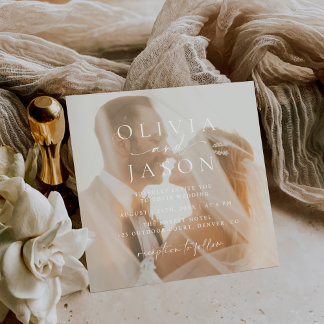 Minimalistische Hochzeit auf dem eleganten Platz d Einladung