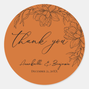 Minimalistische Hochzeit auf der Terracotta Runder Aufkleber