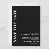 Minimalistische Hochzeit auf Schwarz-Weiß-Text Save The Date (Vorderseite)