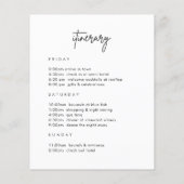 Minimalistische Hochzeit Begrüßungsreise (Rückseite)