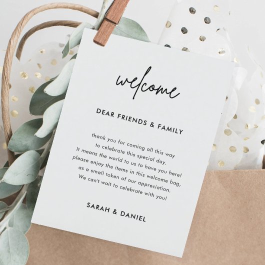 Minimalistische Hochzeit Begrüßungsreise