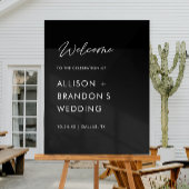 Minimalistische Hochzeit Begrüßungsschwarz Acrylschild