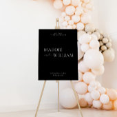 Minimalistische Hochzeit Begrüßungszeichen in Schw Poster