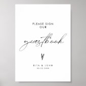 Minimalistische Hochzeit Bitte unterzeichnen Sie u Poster (Vorne)