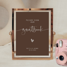 Minimalistische Hochzeit Bitte unterzeichnen Sie u Poster