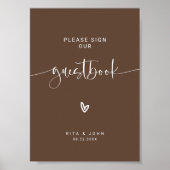 Minimalistische Hochzeit Bitte unterzeichnen Sie u Poster (Vorne)