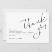 Minimalistische Hochzeit Black Script Dankeschön K Einladung (Vorderseite)