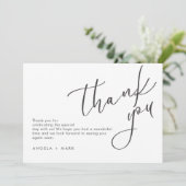 Minimalistische Hochzeit Black Script Dankeschön K Einladung (Stehend Vorderseite)