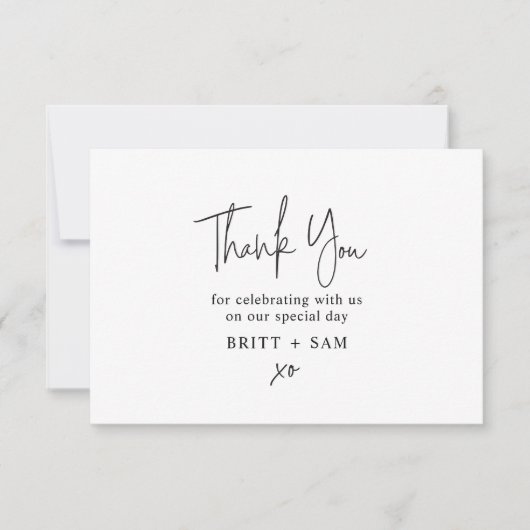 Minimalistische Hochzeit Danke, dass Sie ein handg Dankeskarte (Vorderseite)