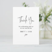 Minimalistische Hochzeit Danke, dass Sie ein handg Dankeskarte (Stehend Vorderseite)