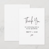 Minimalistische Hochzeit Danke, dass Sie ein handg Dankeskarte (Vorne/Hinten)