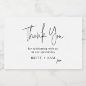 Minimalistische Hochzeit Danke, dass Sie ein handg Schaumweinetikett (Einzelnes Label)