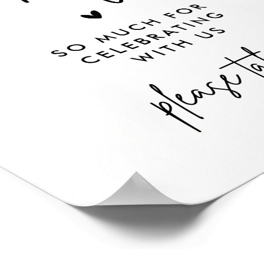 Minimalistische Hochzeit Danke, dass Sie ein Zeich Poster (Ecke)