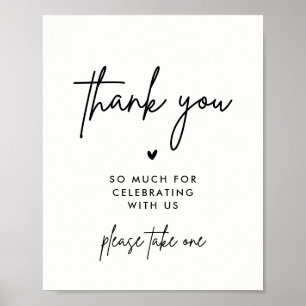 Minimalistische Hochzeit Danke, dass Sie ein Zeich Poster