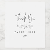 Minimalistische Hochzeit Danke, dass Sie handgesch Weinetikett (Einzelnes Label)