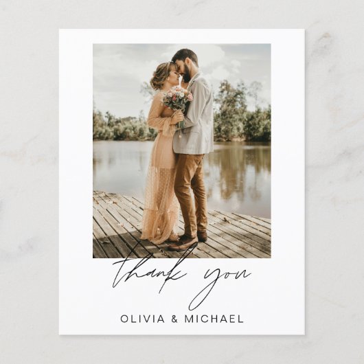 Minimalistische Hochzeit Danke Fotokarte (Vorderseite)