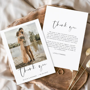 Minimalistische Hochzeit Danke Fotokarte
