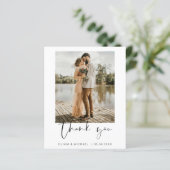 Minimalistische Hochzeit Danke Fotokarte (Stehend Vorderseite)