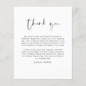 Minimalistische Hochzeit Danke Fotokarte (Rückseite)