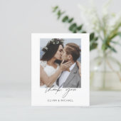 Minimalistische Hochzeit Danke Fotokarte (Stehend Vorderseite)