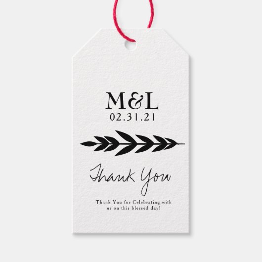 Minimalistische Hochzeit Danke für einen kühlen, e Geschenkanhänger (Vorderseite)